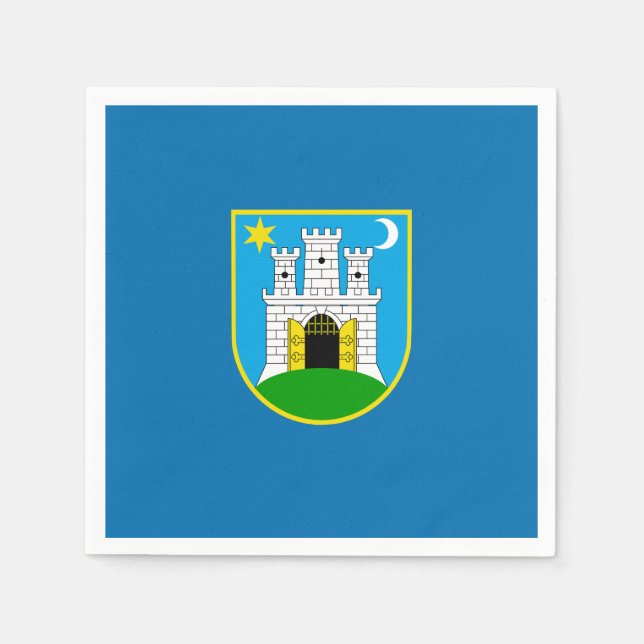 Guardanapo De Papel Bandeira de Zagreb, Croácia (Frente)