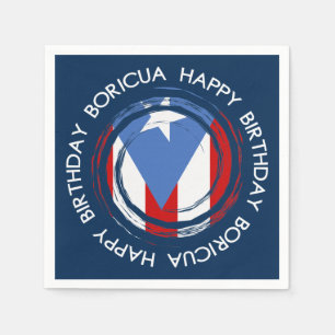 Guardanapo De Papel Bandeira do aniversário de Puerto Rico