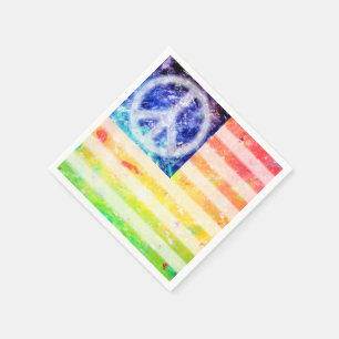 Guardanapo De Papel Bandeira do anormal da paz do Hippie