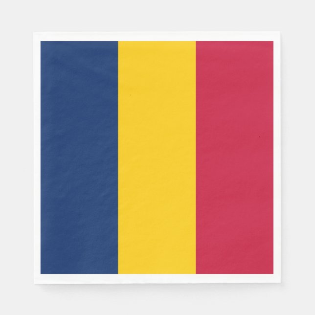 Guardanapo De Papel Bandeira do Chade (País Africano) (Frente)