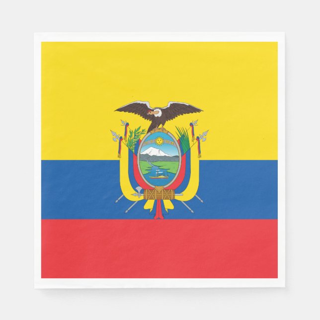Guardanapo De Papel Bandeira do Equador (Frente)