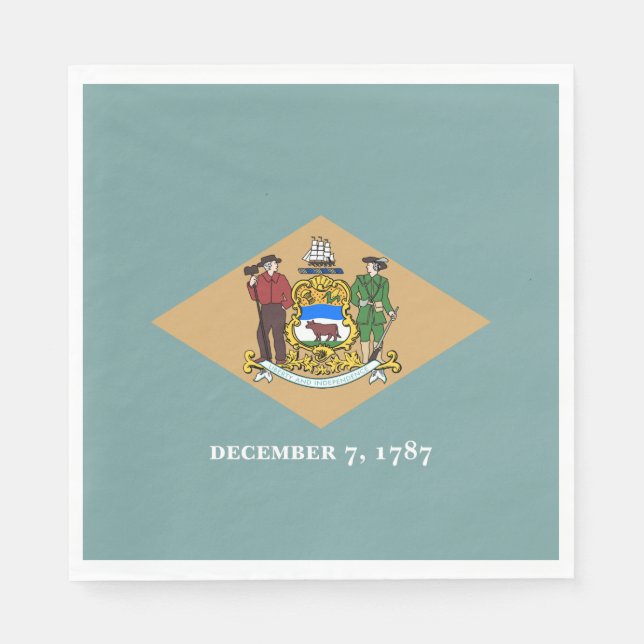 Guardanapo De Papel Bandeira do Estado de Delaware (DE, EUA) (Frente)
