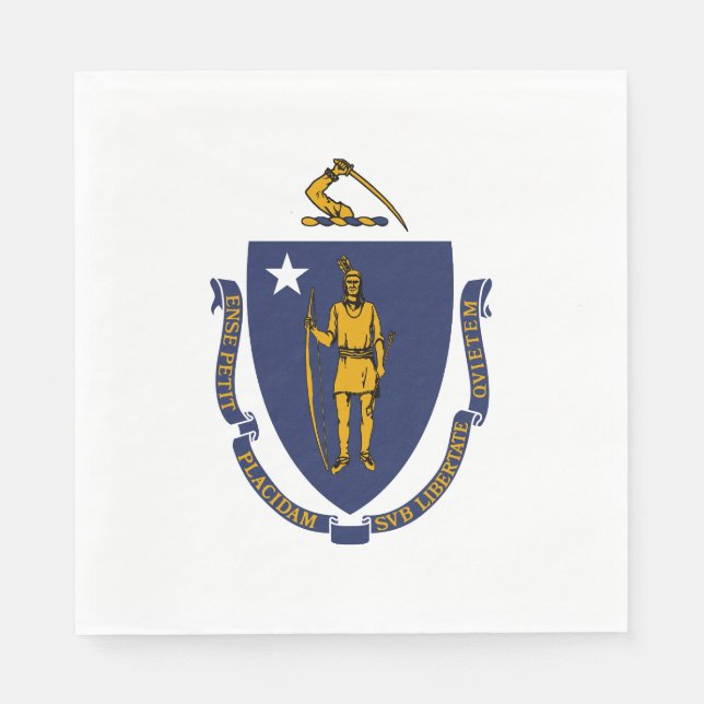 Guardanapo De Papel Bandeira do Estado de Massachusetts (Frente)