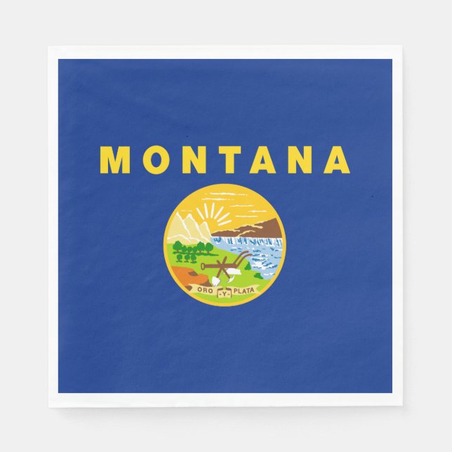 Guardanapo De Papel Bandeira do Estado de Montana (Frente)