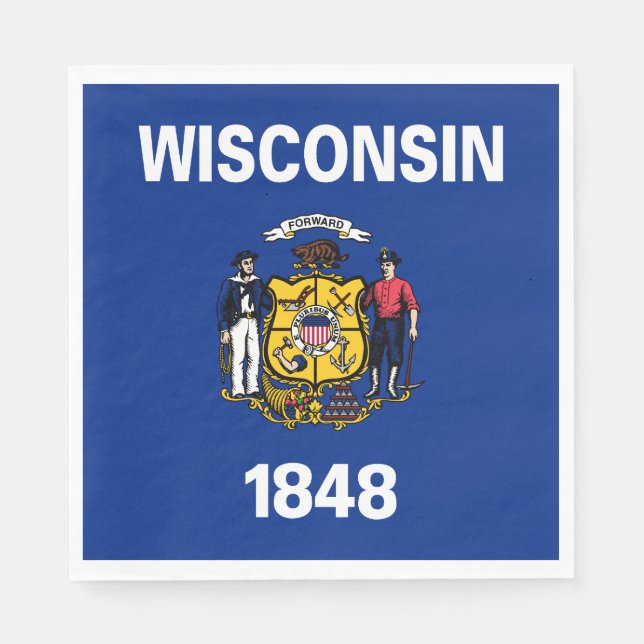 Guardanapo De Papel Bandeira do Estado de Wisconsin (Frente)