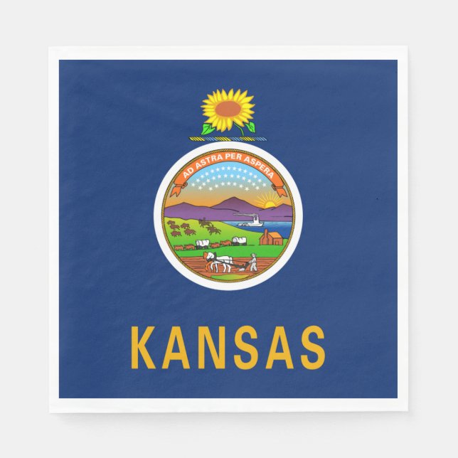 Guardanapo De Papel Bandeira do Estado do Kansas (Frente)