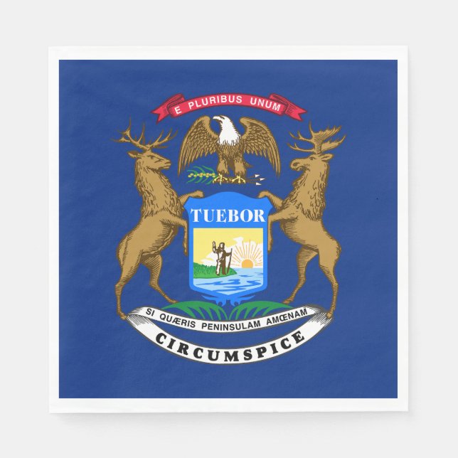 Guardanapo De Papel Bandeira do Estado do Michigan (Frente)