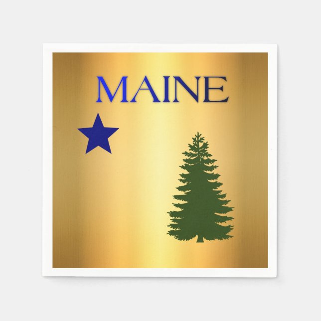 Guardanapo De Papel Bandeira do Maine (1901) (Frente)