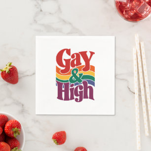 Guardanapo De Papel Bandeira do Orgulho LGBTQ Retro Gay e Alto