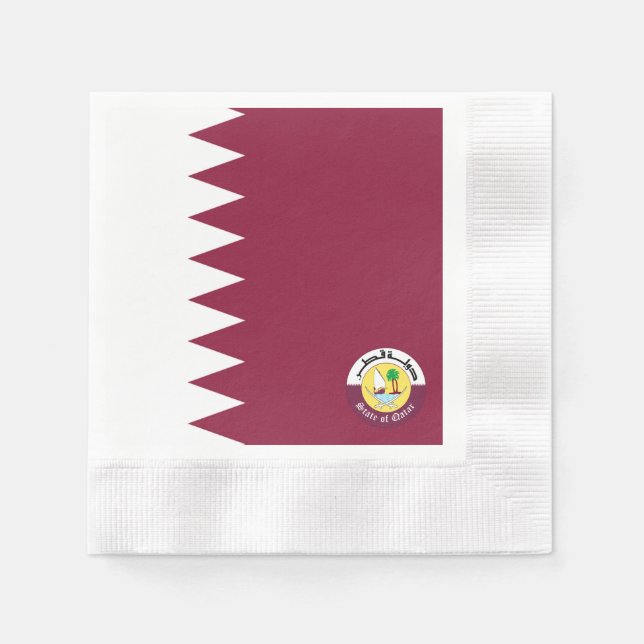 Guardanapo De Papel Bandeira do Qatar - Emblem (Frente)