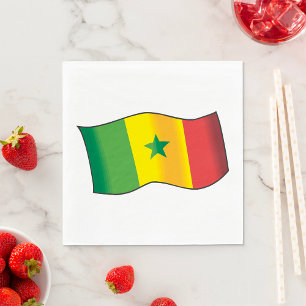 Guardanapo De Papel Bandeira do Senegal Orgulho Senegalês Verde Amarel