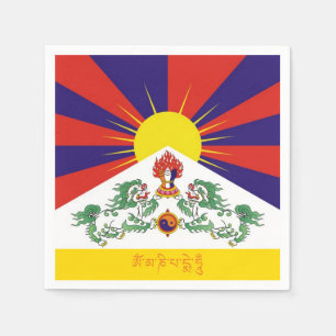 Guardanapo De Papel Bandeira do Tibete e da Neve, mantra-