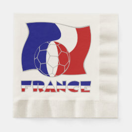 Guardanapo De Papel Bandeira Francesa com Bola de Futebol