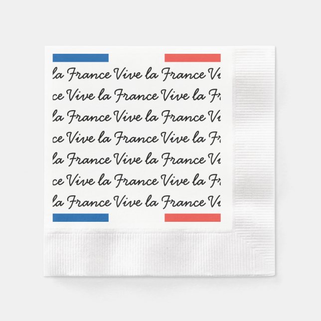 Guardanapo De Papel Bandeira Francesa, Vive la France, Partido do Dia  (Frente)