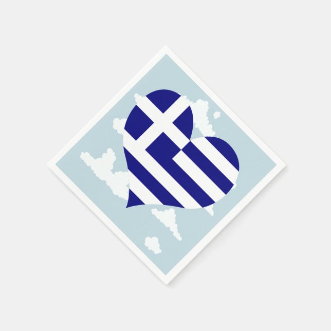 Guardanapo De Papel Bandeira grega sobre fundo turvo (Canto)