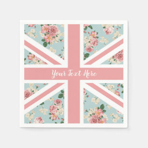 Guardanapo De Papel Bandeira inglesa de Union Jack dos rosas