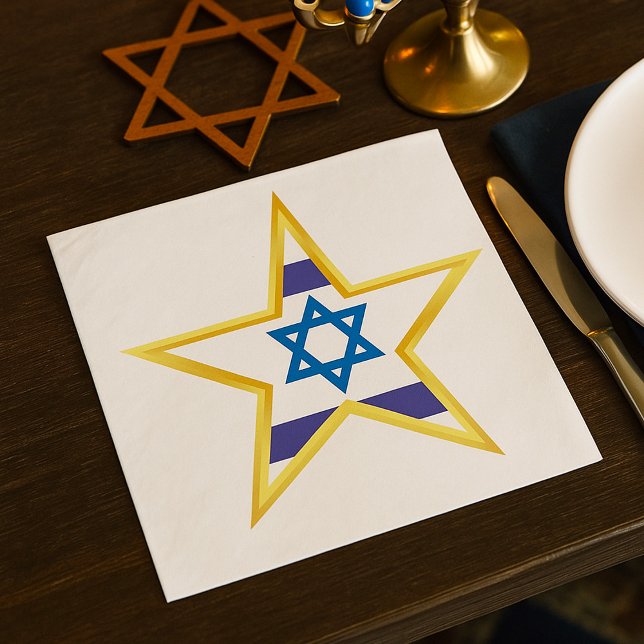 Guardanapo De Papel Bandeira Israelense Estrela de Davi com Recorte Do (Criador carregado)