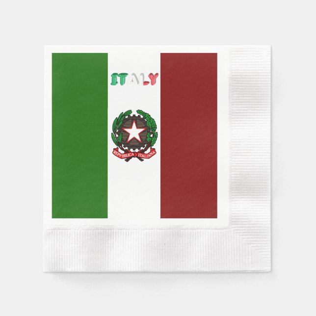 Guardanapo De Papel bandeira italiana emblema (Frente)