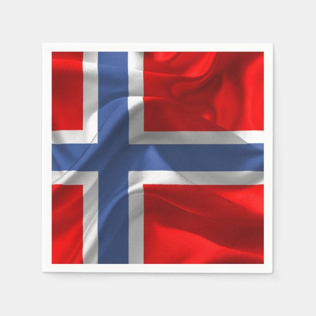 Guardanapo De Papel Bandeira norueguesa (Frente)