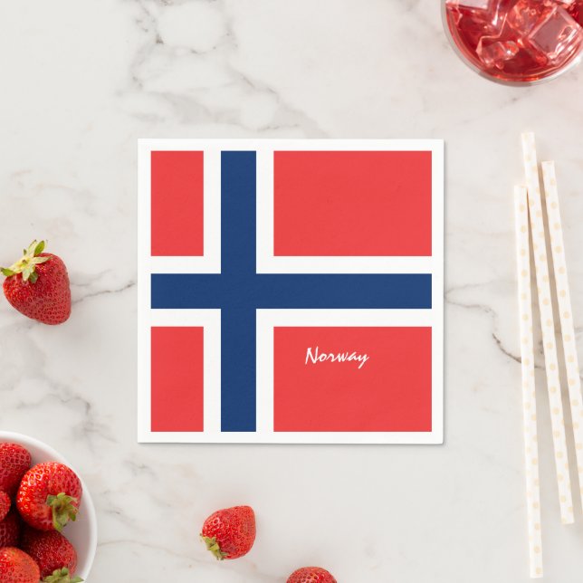 Guardanapo De Papel Bandeira norueguesa e viagem da Noruega, fãs de fé (Insitu)
