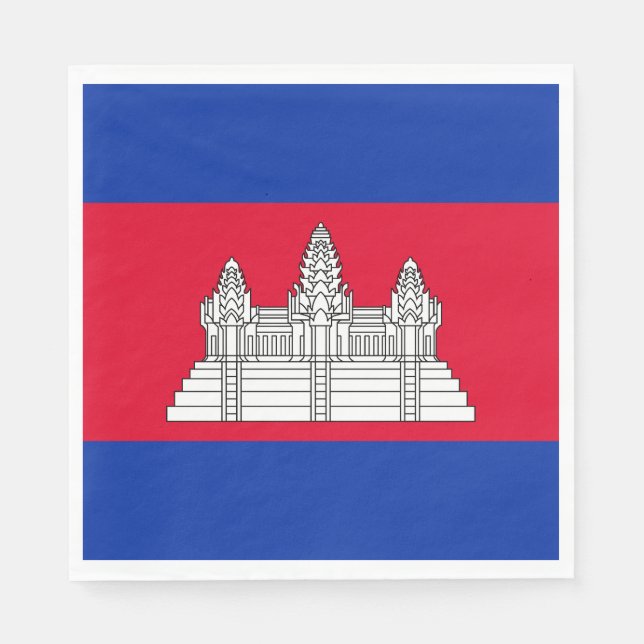 Guardanapo De Papel Bandeira Patriótica do Camboja (Frente)