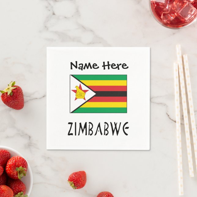 Guardanapo De Papel Bandeira Personalizada do Zimbábue (Insitu)