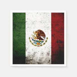 Guardanapo De Papel Bandeira preta de México do Grunge