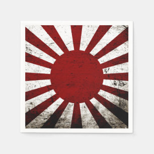Guardanapo De Papel Bandeira preta de Sun de ascensão de Japão do