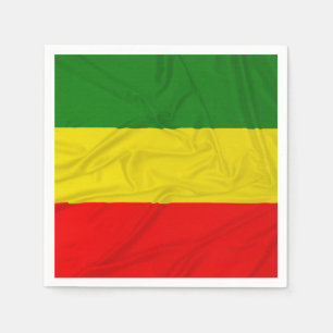 Guardanapo De Papel Bandeira Rastafarian enrugada
