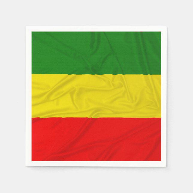 Guardanapo De Papel Bandeira Rastafarian enrugada (Frente)