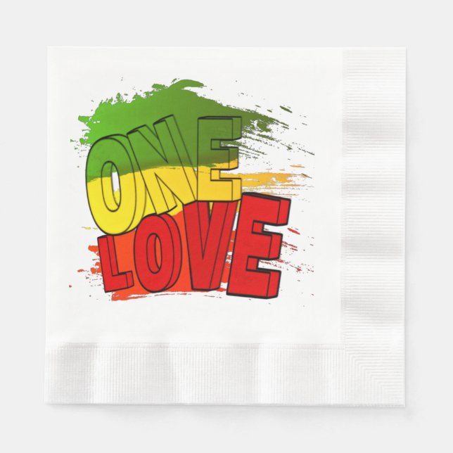 Guardanapo De Papel Bandeira Reggae, One Love, Rasta (Frente)