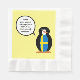 Guardanapo De Papel Bandeira Sueca Falando Ms. Penguin Personalizada