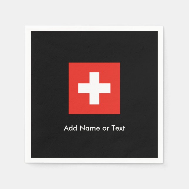 Guardanapo De Papel Bandeira Suíça (Frente)