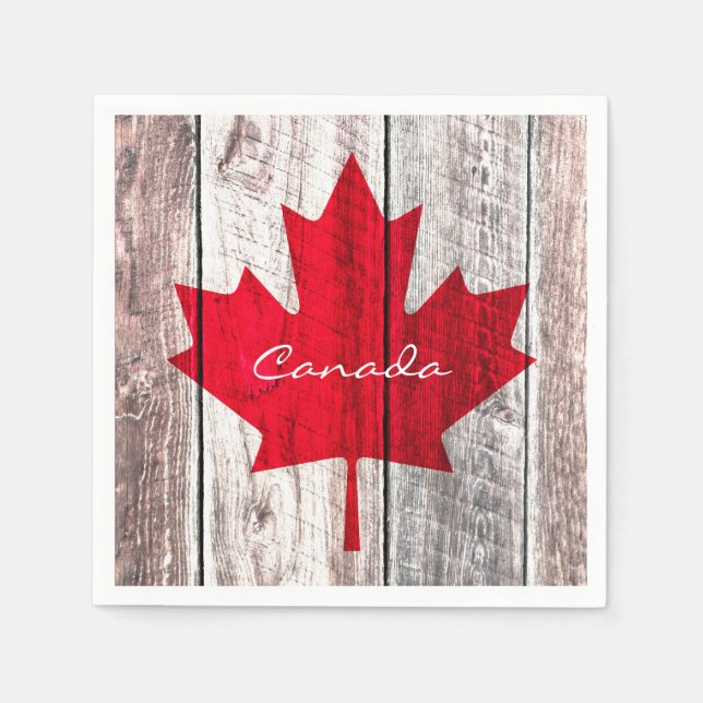 Guardanapo De Papel Bandeira vermelha canadiana (Frente)