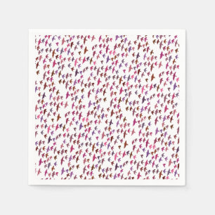 Guardanapo De Papel Bando de Aves em Rosa e Roxo
