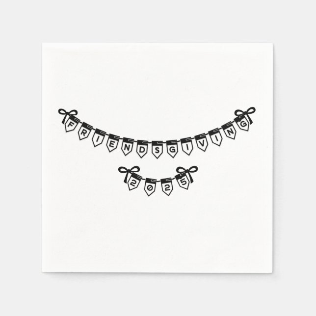 Guardanapo De Papel Banner de Amizade Font Design Napkins (Frente)