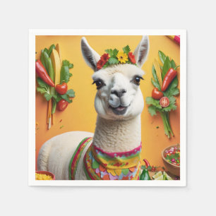 Guardanapo De Papel Banquete mexicano Cute Llama