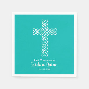 Guardanapo De Papel Baptism Christen da comunidade azul-ovo de Cross R