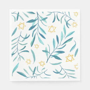 Guardanapo De Papel Bar Bat Mitzvah Casamento Judaico Hanukkah Aquarel