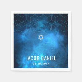 Guardanapo De Papel Bar da Galáxia Espacial Azul Mitzvah