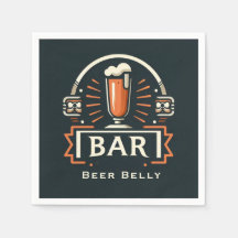 Bar De Belly De Cerveja Divertido, Logotipo De Cam