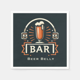 Guardanapo De Papel Bar De Belly De Cerveja Divertido, Logotipo De Cam
