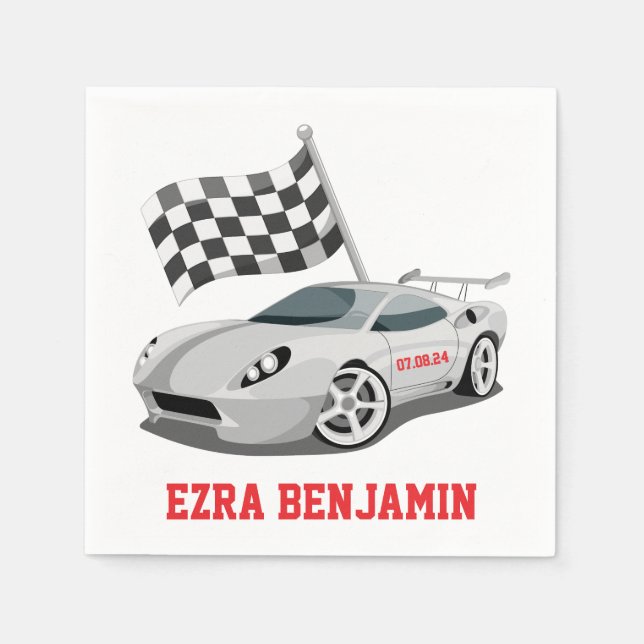 Guardanapo De Papel Bar de Corrida de Carro Go-Kart Mitzvah (Frente)