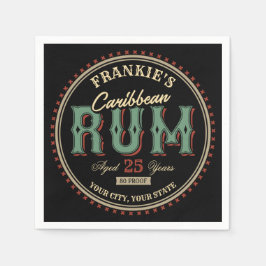 Guardanapo De Papel Bar de Etiqueta de Rum de Caribe Personalizado