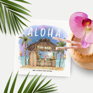 Guardanapo De Papel Bar de praia de Tiki — Surf tropical e Chá de fral