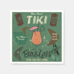 Guardanapo De Papel Bar de Tiki&Grill Retro Cocktail Napkins