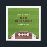 Guardanapo De Papel Bar do Tema de Futebol Mitzvah<br><div class="desc">Este Bar moderno e atraente Mitzvah napkin é perfeito para um evento com um tema de futebol americano. O fundo imita um campo de futebol. Um futebol decorou a design para um olhar impactante. Este tema é perfeito para um jovem que gosta de esportes e futebol americano. A design é...</div>