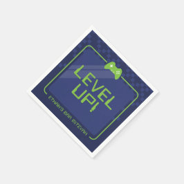 Guardanapo De Papel Bar GAMER MITZVAH, verde-neon legal moderno