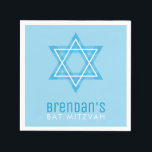 Guardanapo De Papel BAR MITZVAH na moda simples, estrela azul<br><div class="desc">pelo kat massard >> kat@simplysweetpaperie.com Configuração como modelo é simples você adicionar seus próprios detalhes, ou apertar o botão personalizar e você pode adicionar ou alterar texto, fontes, tamanhos etc DICA: 1. Para alterar/mover gráficos / alterar a cor de fundo, pressione o botão "personalizá-lo". 2. Você também pode alterar as...</div>