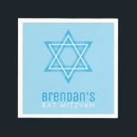 Guardanapo De Papel BAR MITZVAH na moda simples, estrela azul<br><div class="desc">pelo kat massard >> kat@simplysweetpaperie.com Configuração como modelo é simples você adicionar seus próprios detalhes, ou apertar o botão personalizar e você pode adicionar ou alterar texto, fontes, tamanhos etc DICA: 1. Para alterar/mover gráficos / alterar a cor de fundo, pressione o botão "personalizá-lo". 2. Você também pode alterar as...</div>